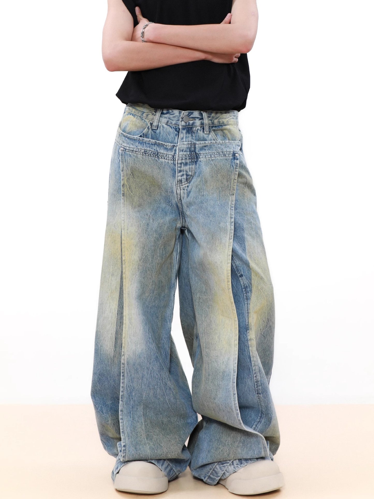 Wide Leg Pleats Jenim Jeans WN8333