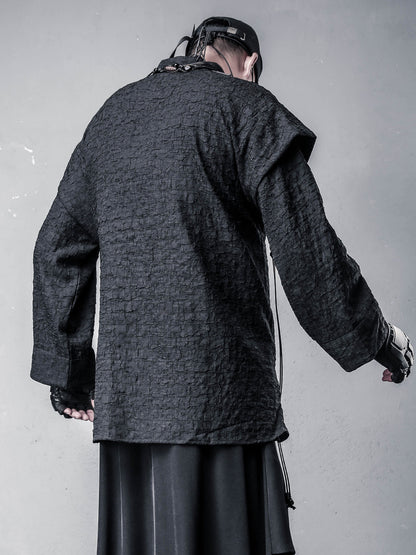 Deconstruct Fake Layered Strap Long Sleeve Shirt WN22526