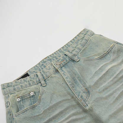 Washed Wide Leg Curved Denim Jeans WN23032