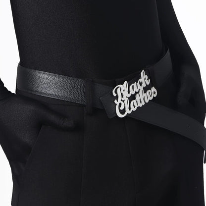 WN23760 BlackClothes original personalized letter metal buckle scalp belt trendy niche design belt for men and women WN23760