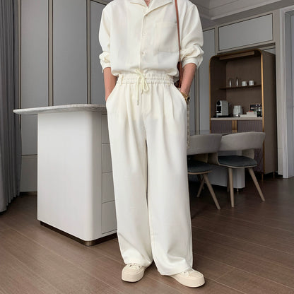 Oversize Long Sleeve Shirt & Drawstring Pants Setup WN20491