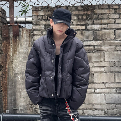 Letter Embroidery Short Puffer Jacket WN22975