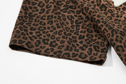 Leopard Heart Patch Short Sleeve Shirt WN25556