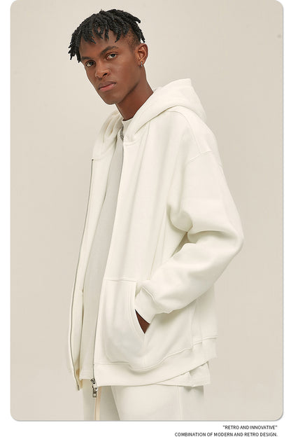 Oversize Heavyweight Zipper Hoodie & Heavyweight Sweatpants Setup WN6640-K