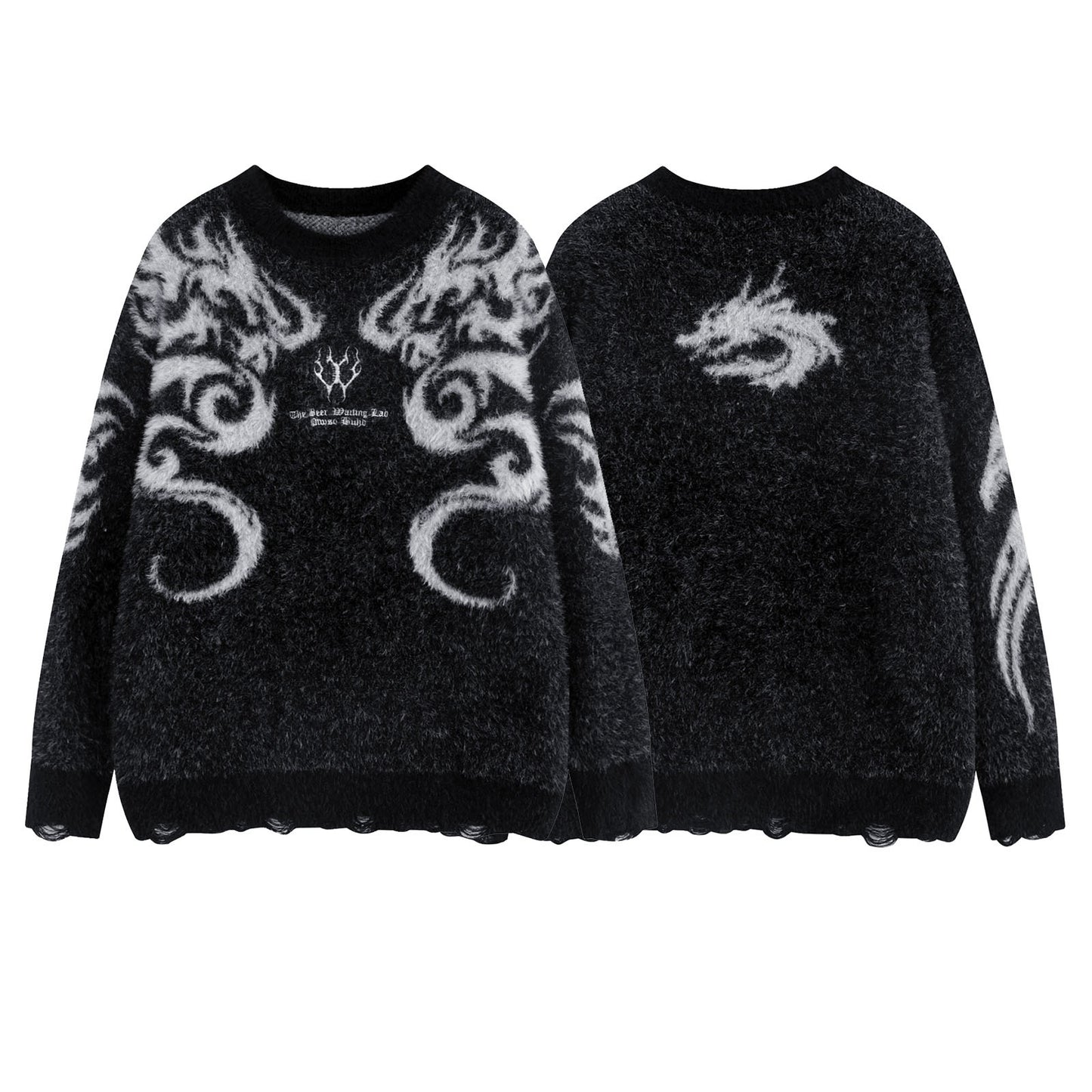 DOUBLE DRAGON JACQUARD KNIT SWEATER WN11548