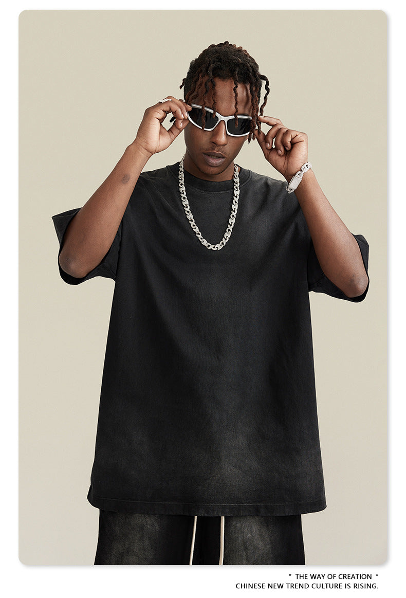 Washed Oversize Short-sleeve T-shirt WN6443