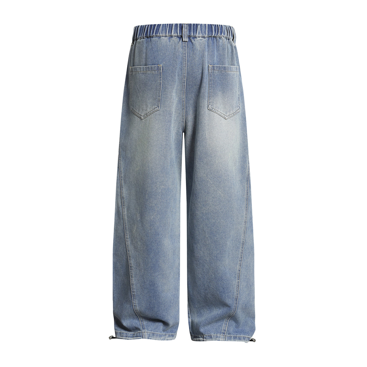 Pleated Dog Embroidery Detachable Dog Charm Wide Leg Denim Jeans WN26803