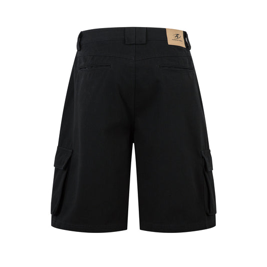 Multi-Pocket Wide Leg Cargo Half Pants WN26813