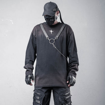 Gradient Structural Oversize Long Sleeve T-Shirt WN22561