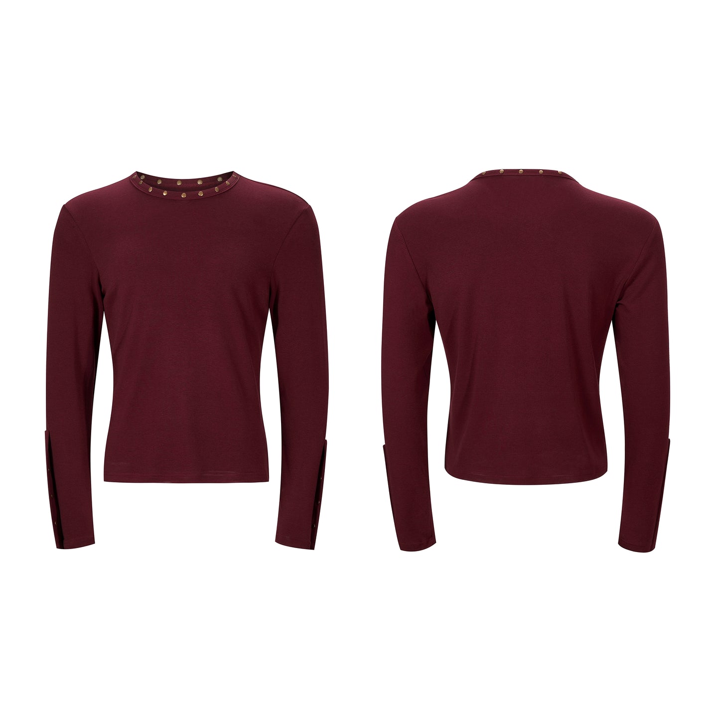 Metal Stud Design Long Sleeve T-Shirt WN21816