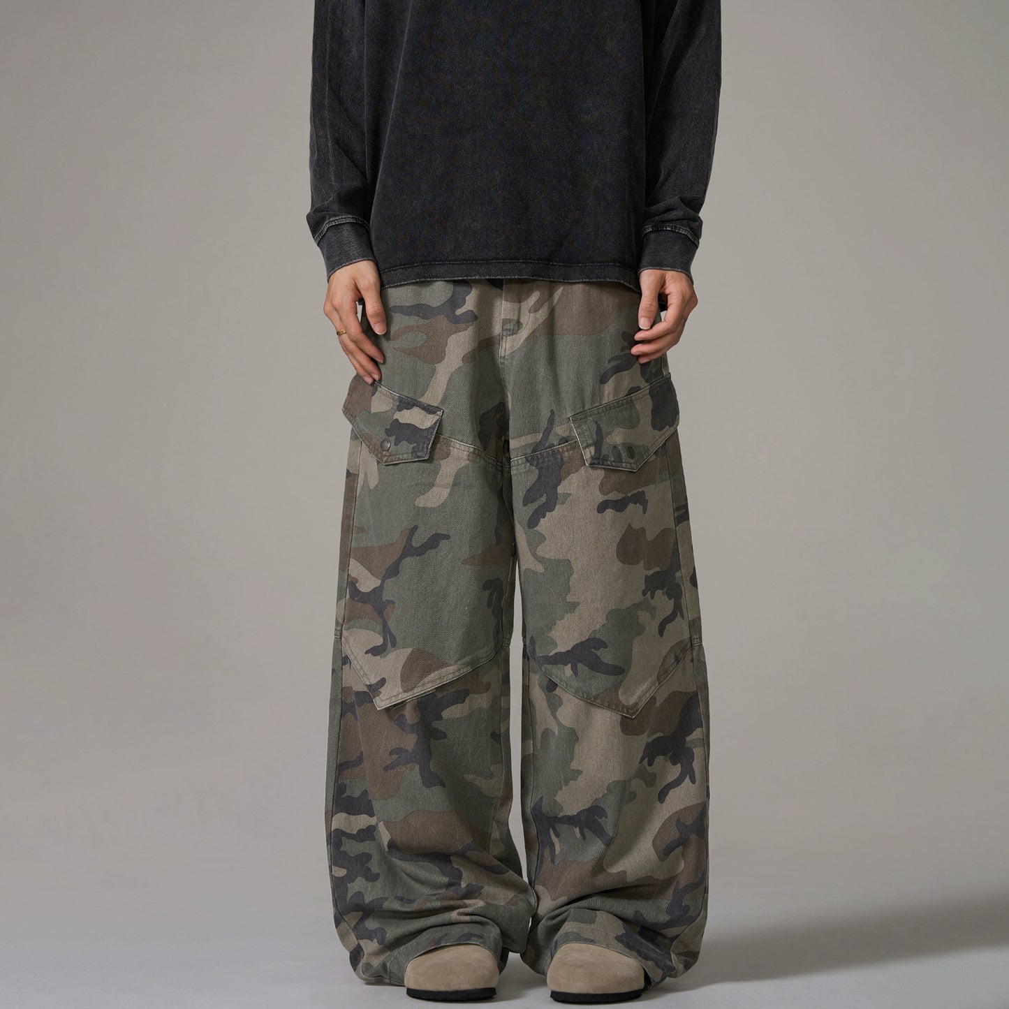 Camouflage Wide-Leg Pants WN10637