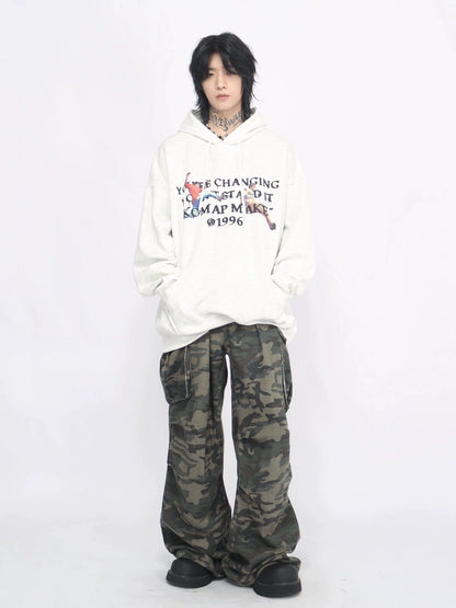 Letter Print Pullover Hoodie WN8388