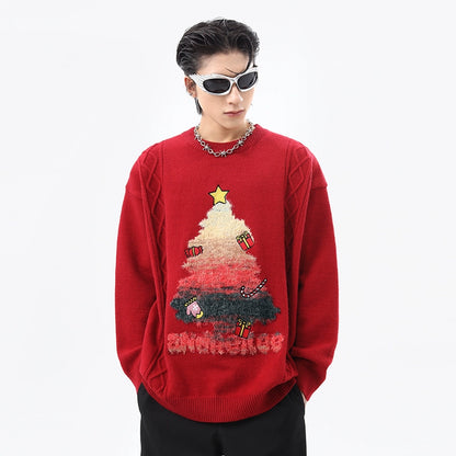 Tree Design Knit Sweater WN10506