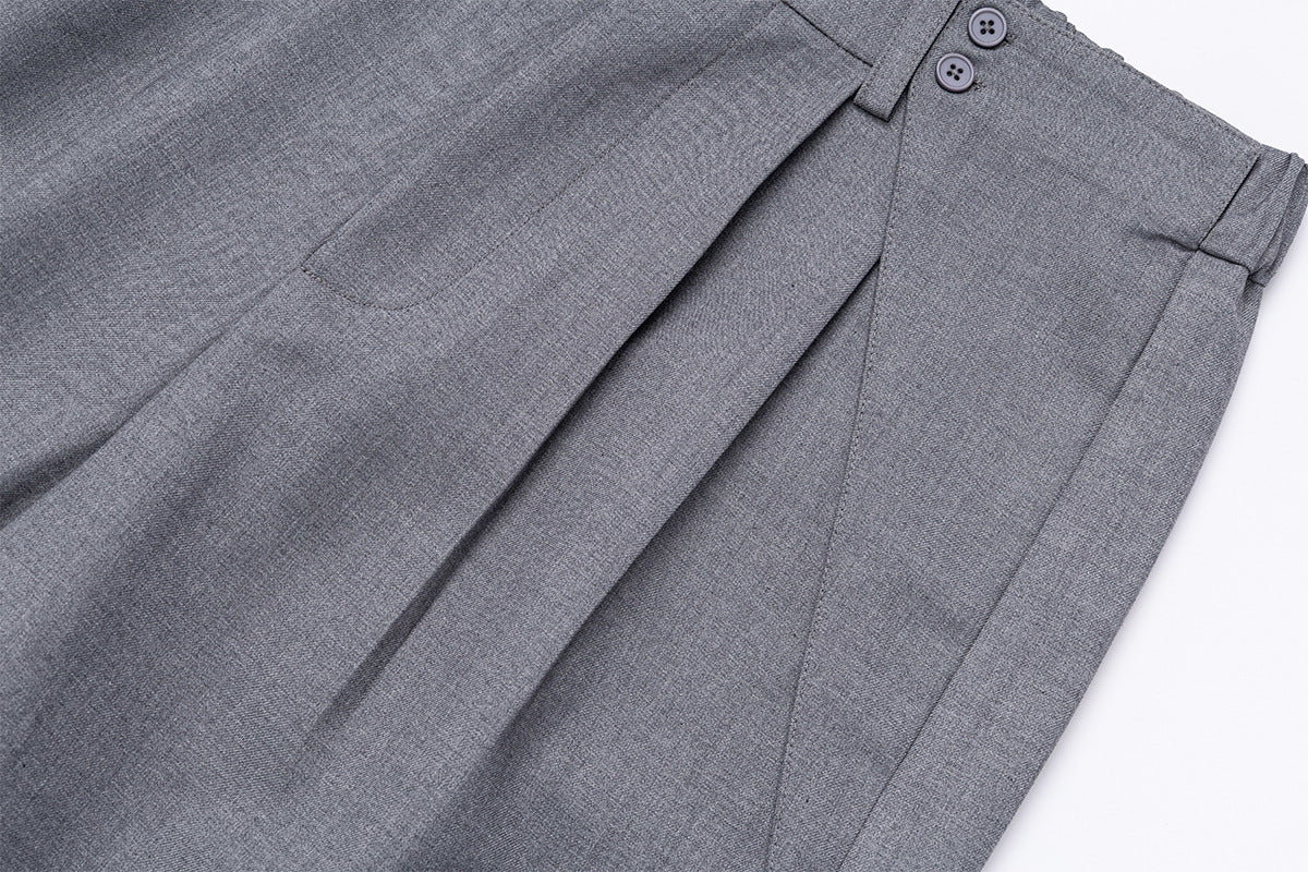 Pleats Wide Leg Half Pants WN25426