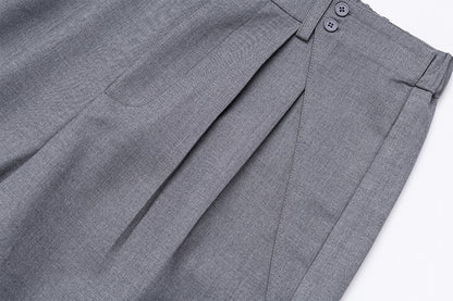 Pleats Wide Leg Half Pants WN25426