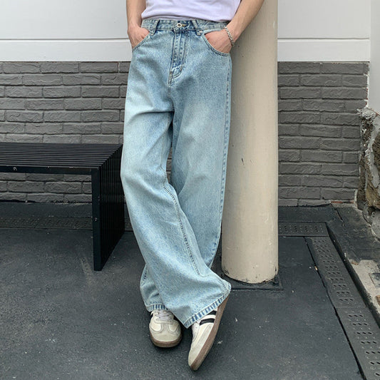 Washed Straight Denim Jeans WN24981