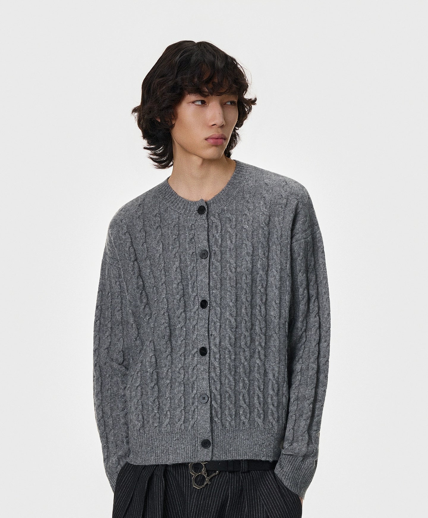 Textured Stripe Oversize Knit Cardigan WN21397