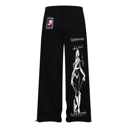 Graphic Print Wide Leg Sweatpants WN25937