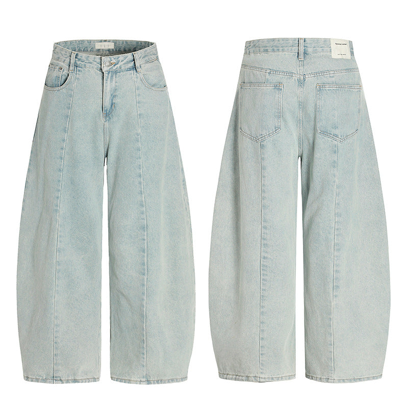 Curved Wide Leg High-Rise Denim Jeans WN18532