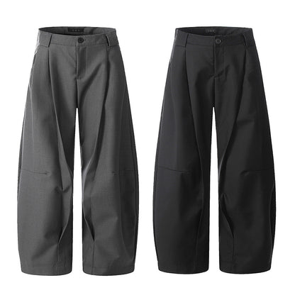 Pleats Curved Wide Leg Trousers WN18534