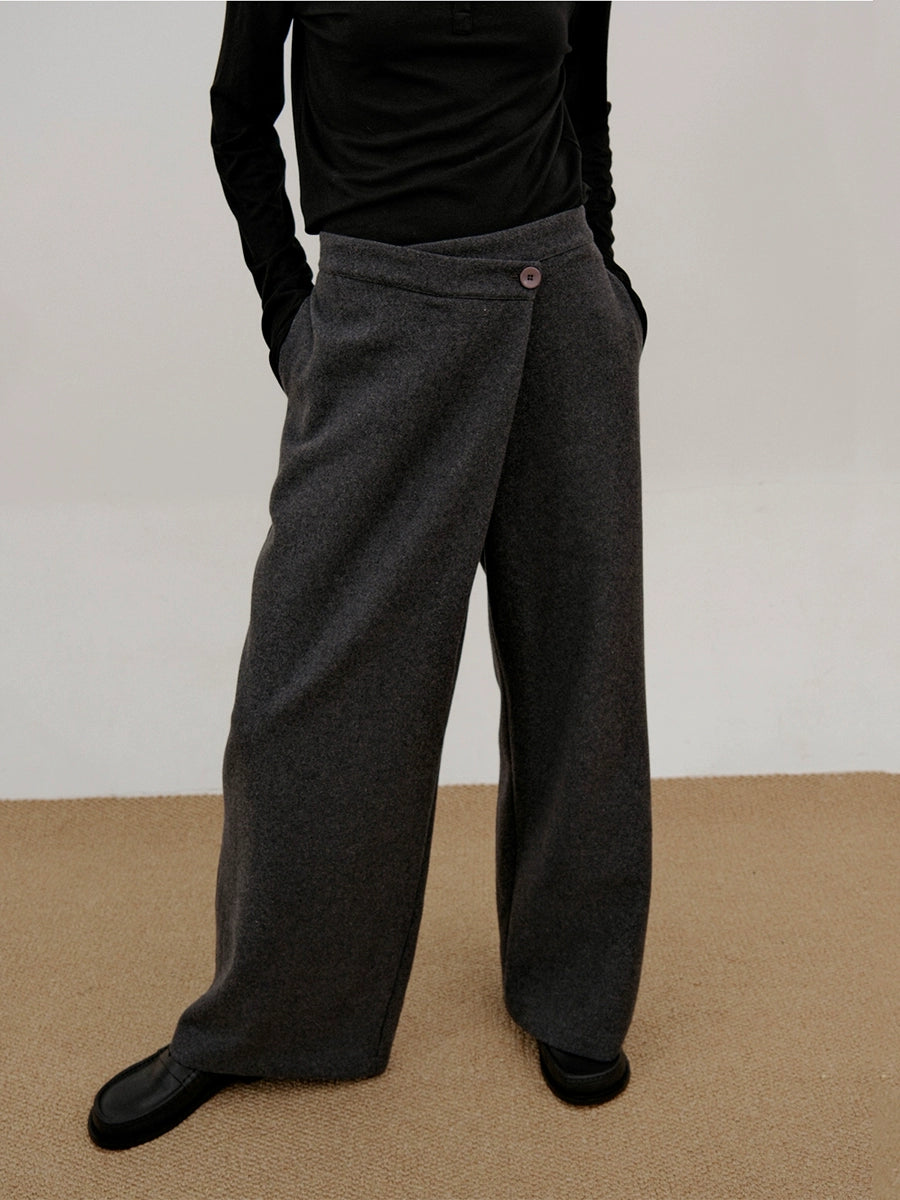 Asymmetric Wool Trousers WN21612