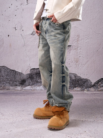 Straight Whisker Denim Jeans WN26619