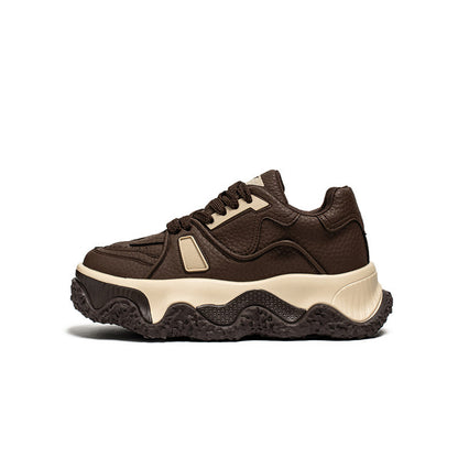 Textured Panel Chunky Lace-Up Sneakers WN23460