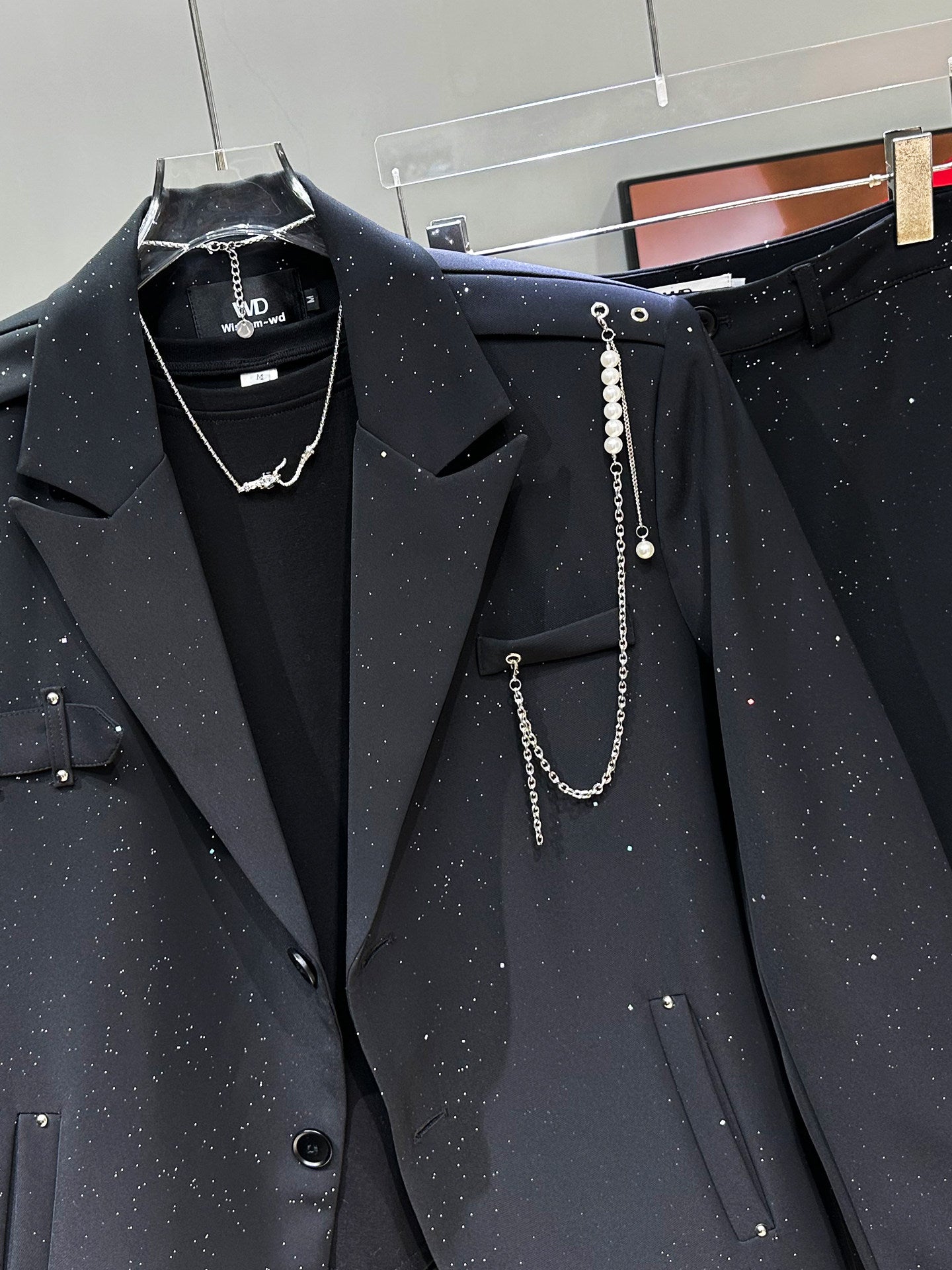 Star Flare Tailored Jacket & Wide Leg Flare Trousers Setup WN23961