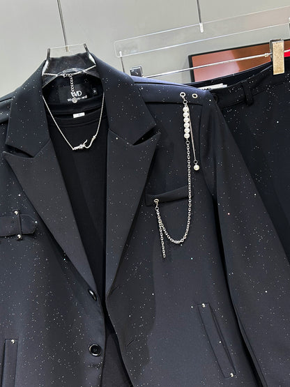 Star Flare Tailored Jacket & Wide Leg Flare Trousers Setup WN23961