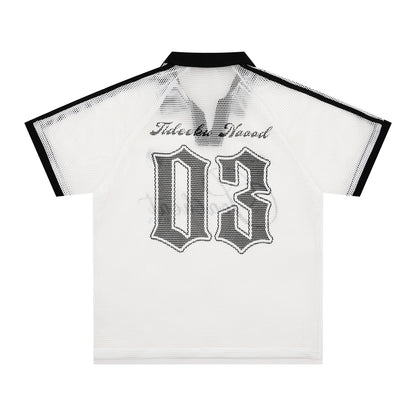 Mesh Gothic Number Short Sleeve Shirt WN26770