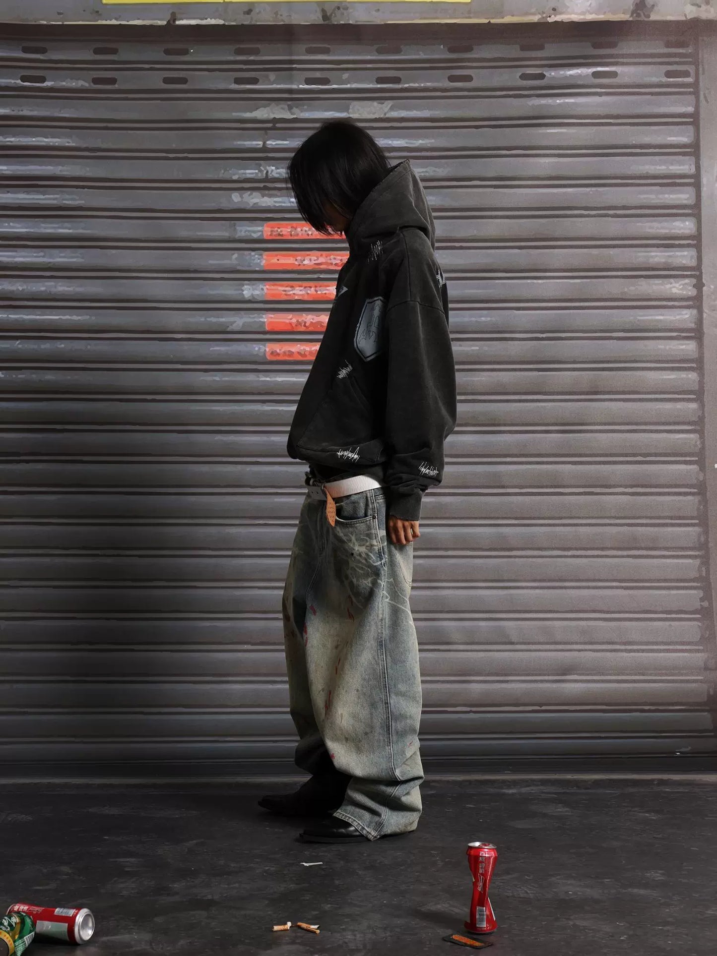 Washed Wide Leg Baggy Denim Jeans WN19077