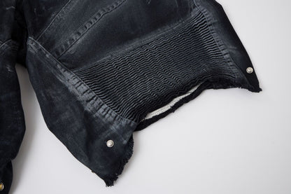 Damage Baggy Half Denim Jeans WN25584