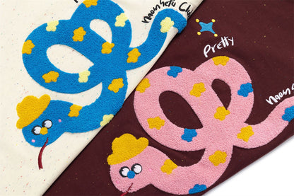 Cartoon Snake Print Short Sleeve T-Shirt WN26756