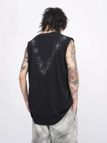 Graffiti Print Oversize Sleeveless T-shirt WN6548