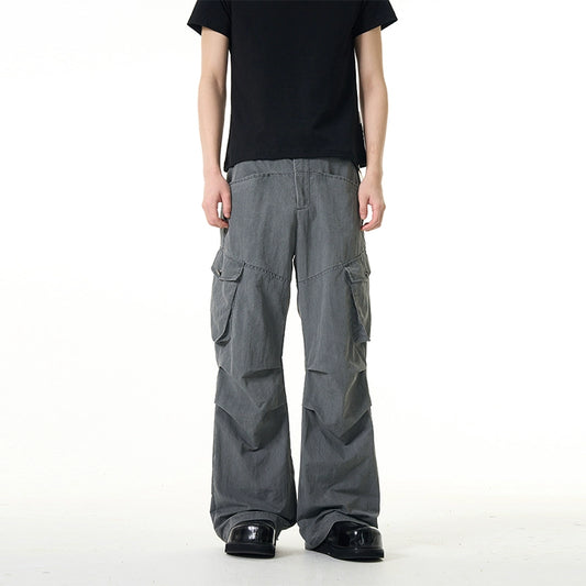 Large Pocket Wide-Leg Straight Cargo Pants WN7625