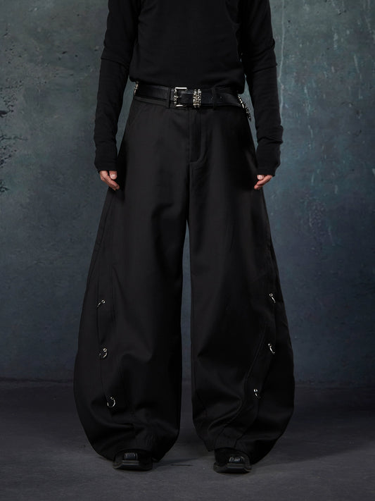 Wide Leg Ring Design Trousers WN13449-K