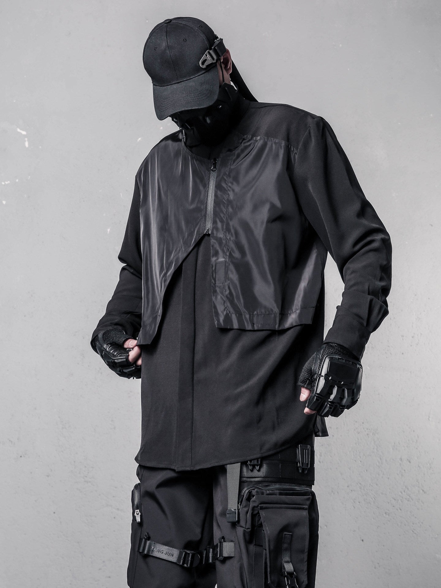 Irregular Fake Layered High Neck Long Sleeve Shirt WN22487