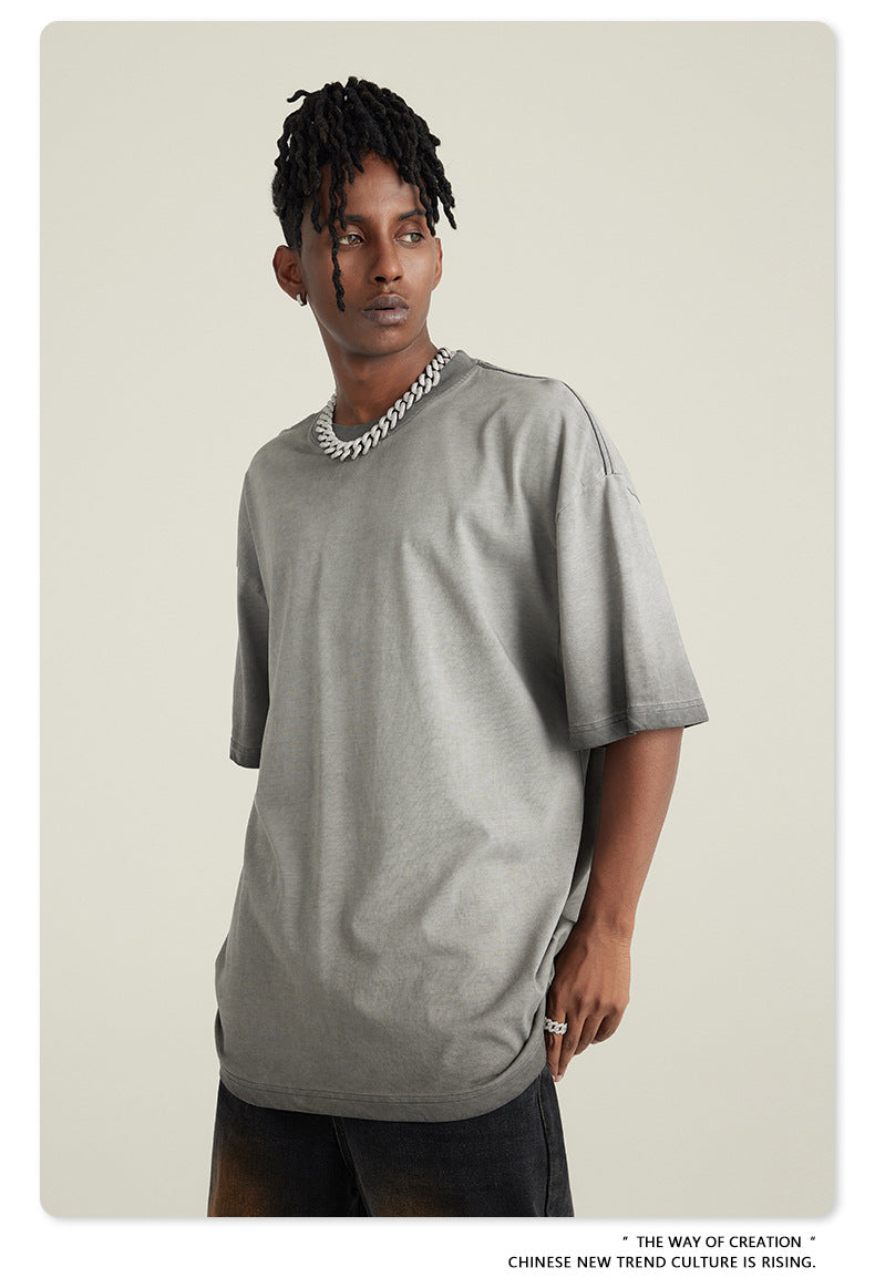 Washed Gradient Pure Cotton Sleeveless T-Shirt WN6075