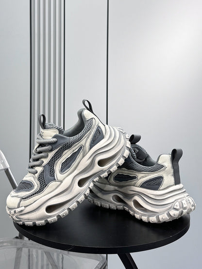 Mesh Panel Chunky Sole Sneakers WN24591