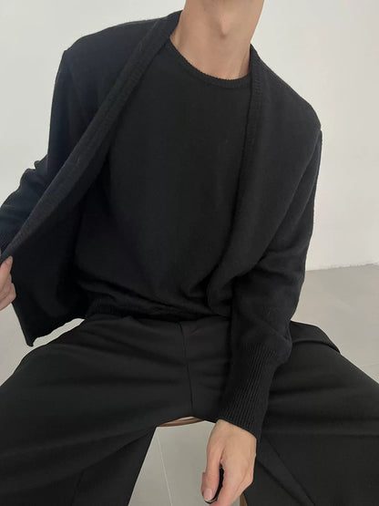 Fake Two Piece Long Sleeve Knit Sweater WN21633