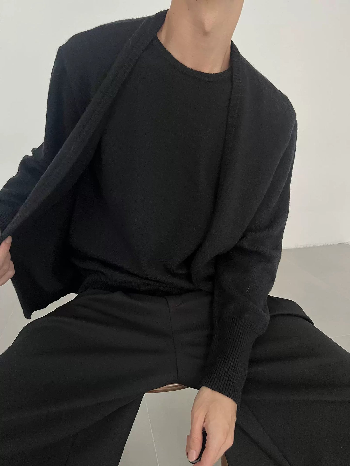 Fake Two Piece Long Sleeve Knit Sweater WN21633