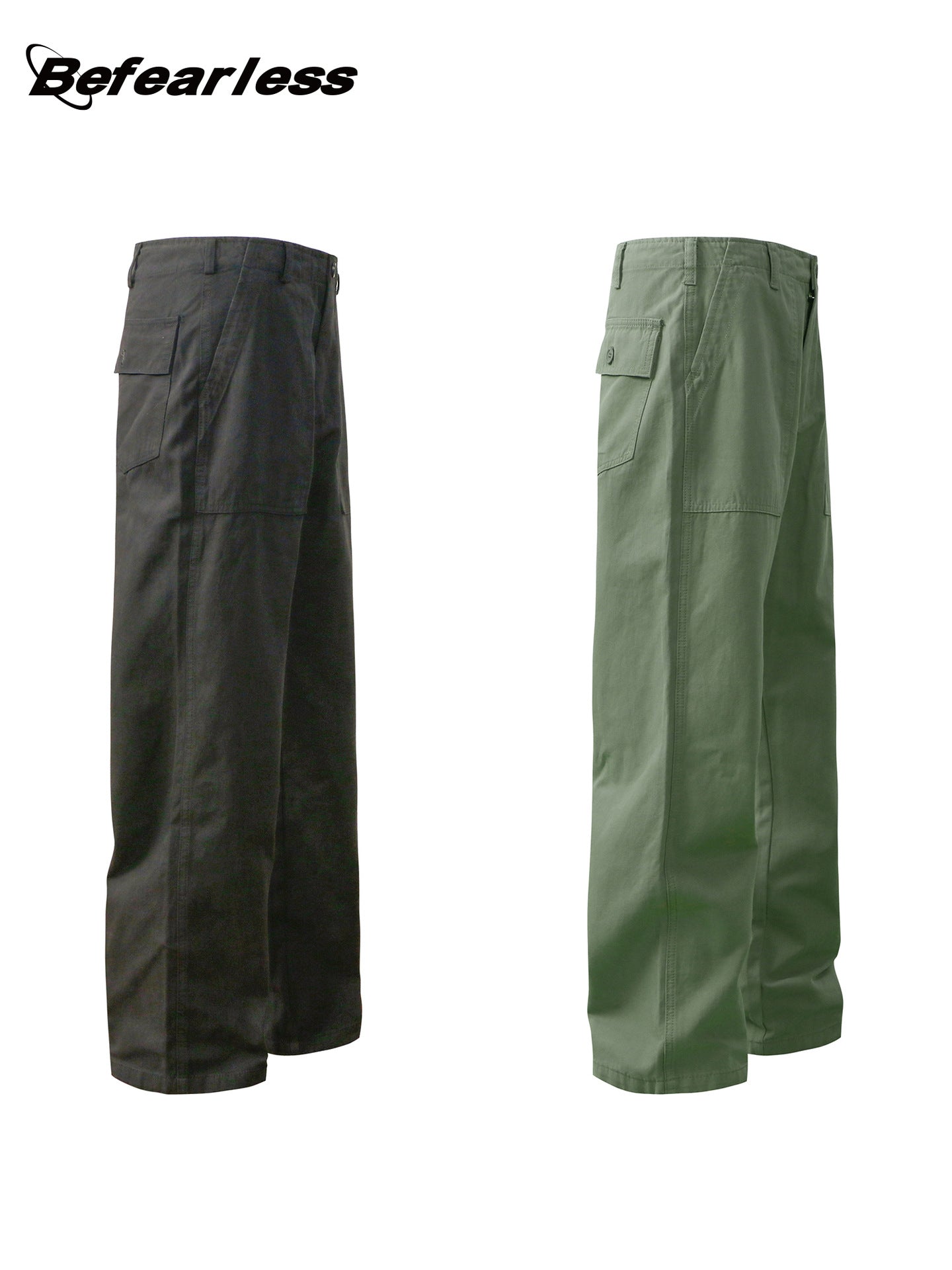 Washed Straight Wide Leg Work Pants WN26378