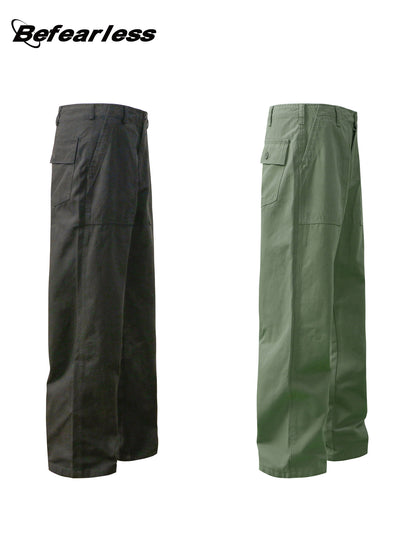 Washed Straight Wide Leg Work Pants WN26378