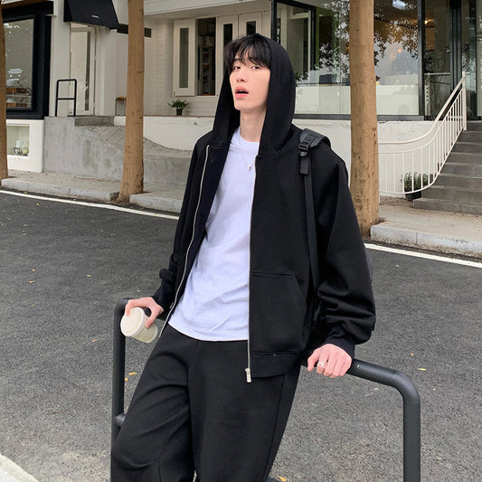 Oversize Zipper Hoodie & Wide Leg Sweatpants Setup WN24872