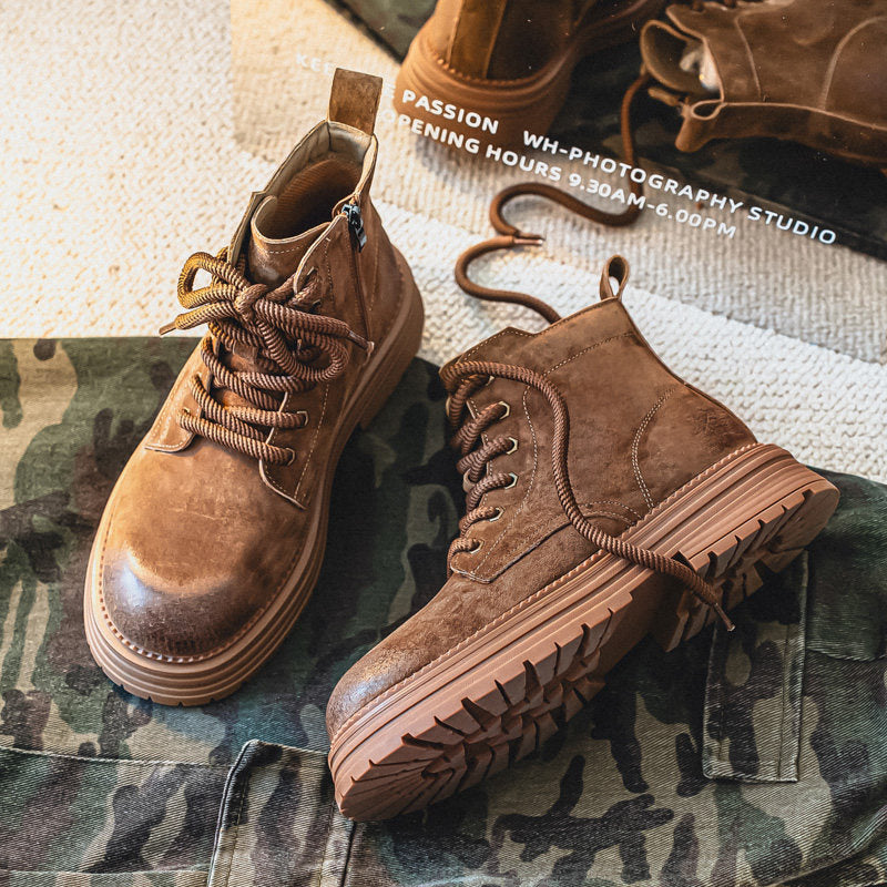 Chunky Lug Sole Platform Lace-Up Boots WN24541