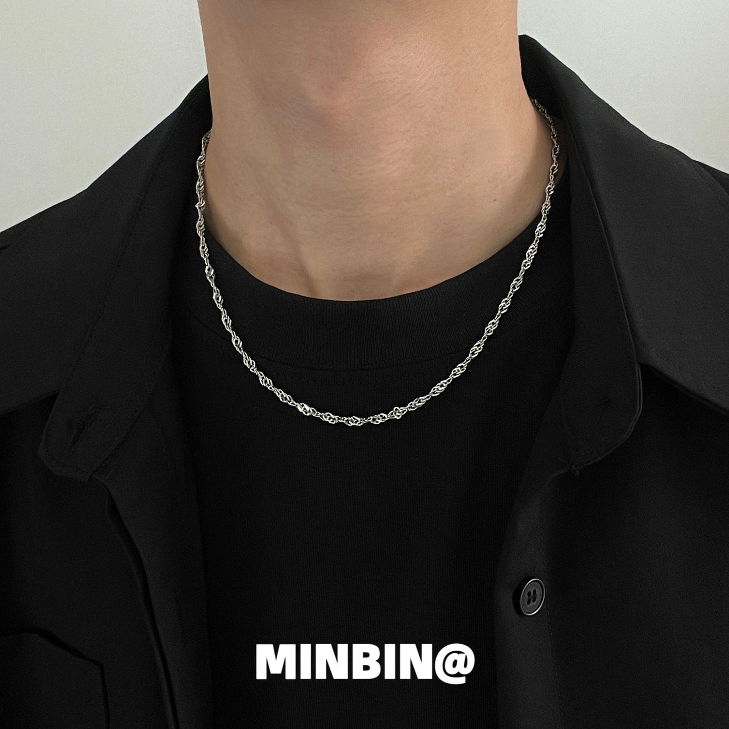 Wave Chain Titanium Steel Necklace WN19240