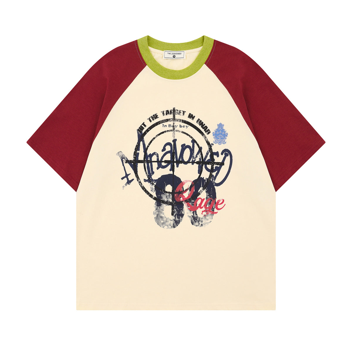 Contrast Raglan Sleeve Cotton Oversize Short Sleeve T-Shirt WN26834