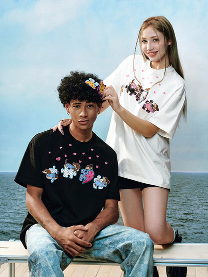 Puzzle Detachable Print Short Sleeve T-Shirt WN23230