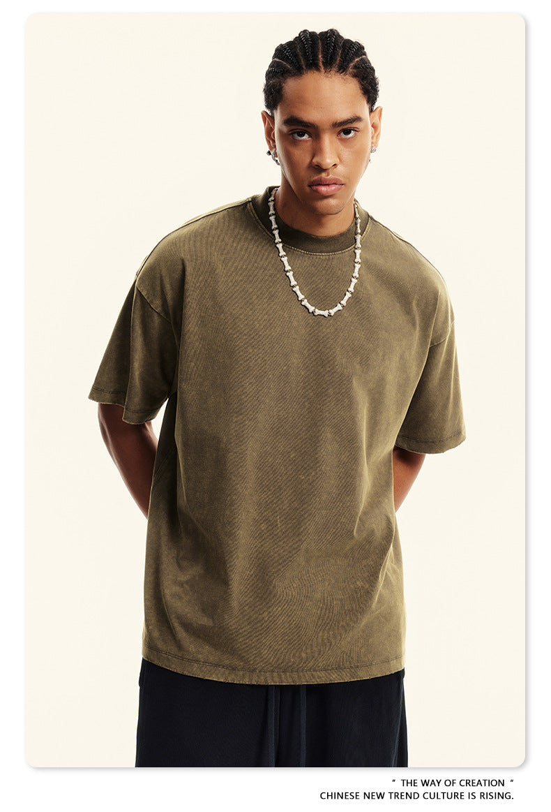 Washed Oversize Short-sleeve T-shirt WN6455