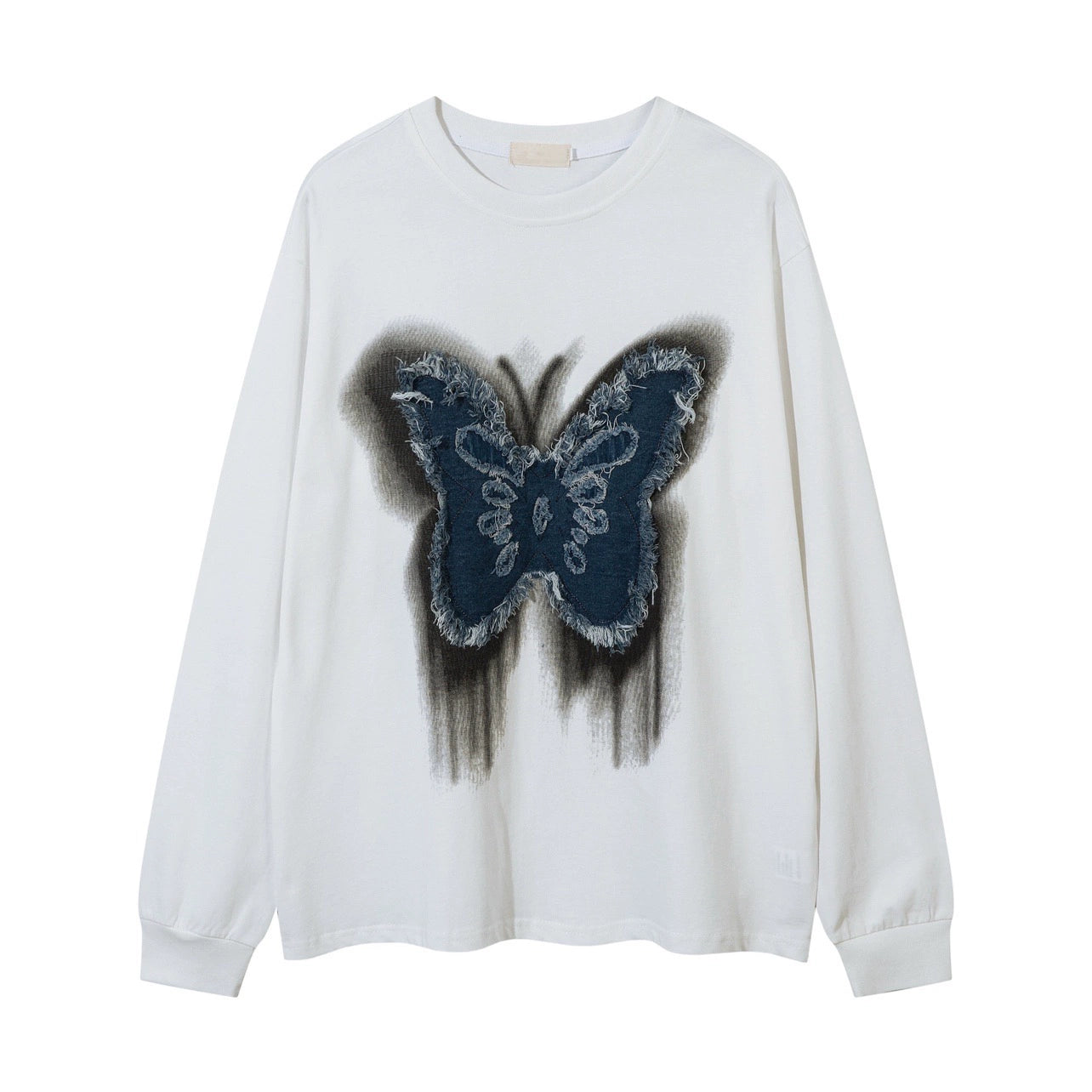 Butterfly Embroidery Long Sleeve T-shirt WN8380